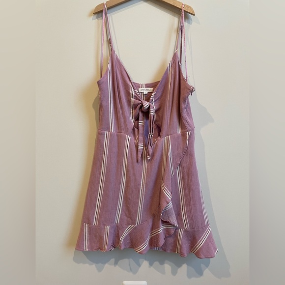 Cotton Candy LA Pink Striped Keyhole Front Mini Dress - Picture 3 of 8